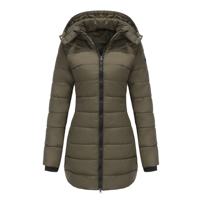 Quilted Waterproof Cotton Jacket for Women – Long Sleeves, Perfect for Winter