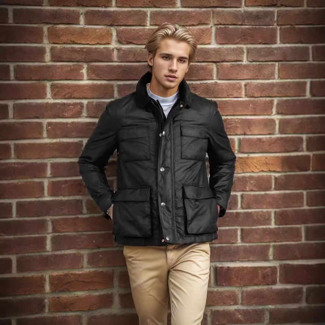 Trendy Zip-Up Jacket for Men – Stylish Solid Color Outerwear