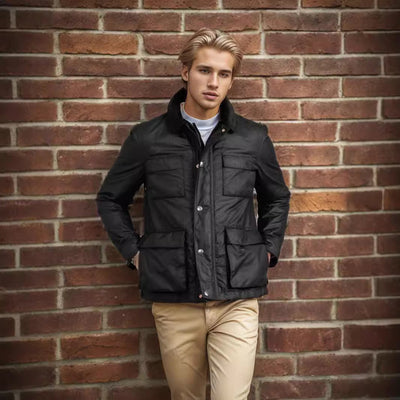 Trendy Zip-Up Jacket for Men – Stylish Solid Color Outerwear