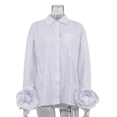 Floral Patchwork Shirt for Women – Long Sleeves, Trendy Style