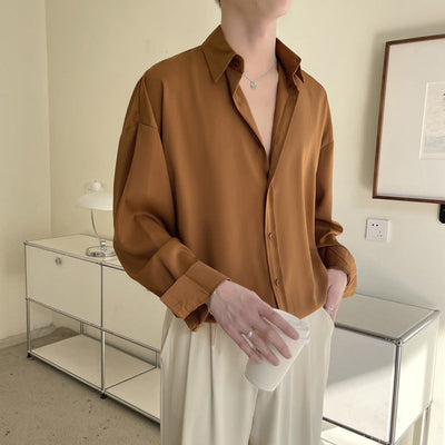Retro Draped Shirt for Men – Wrinkle-Free Comfort and Vintage Style
