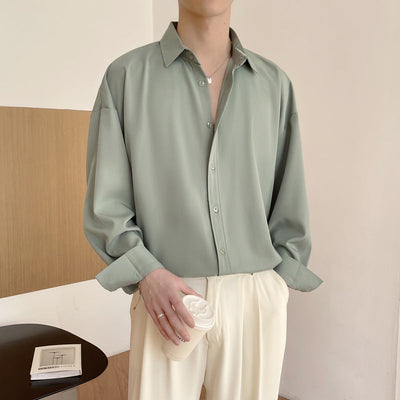 Retro Draped Shirt for Men – Wrinkle-Free Comfort and Vintage Style