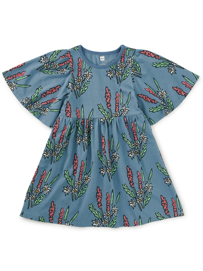 Lala and Koko Butterfly Sleeve Dress Block Print Style