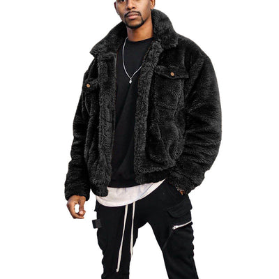 Men’s Black Spring Jacket – Loose and Lightweight Fit
