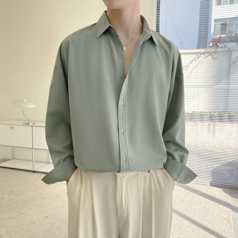 Retro Draped Shirt for Men – Wrinkle-Free Comfort and Vintage Style