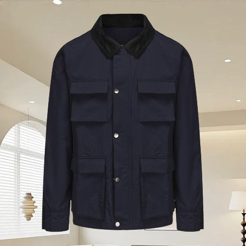 Trendy Zip-Up Jacket for Men – Stylish Solid Color Outerwear