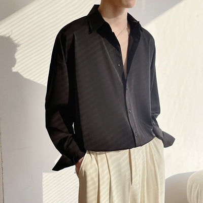 Retro Draped Shirt for Men – Wrinkle-Free Comfort and Vintage Style