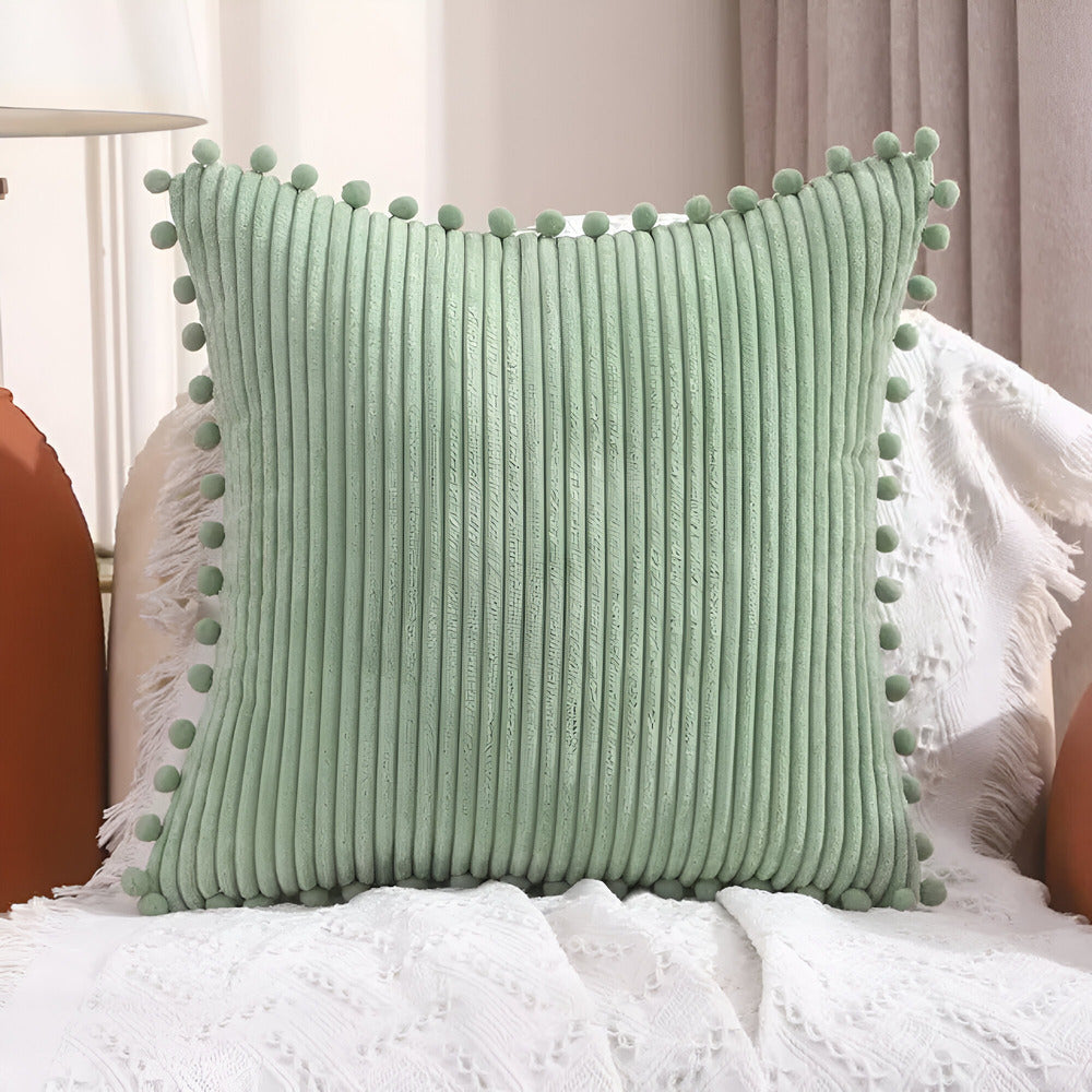 Cushion Covers – Pom Pom Edged Decorative Design 1