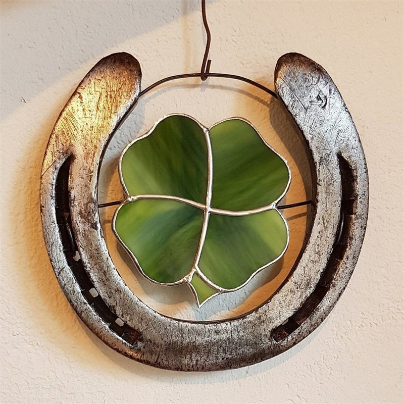 Decorative Horseshoe – Four Leaf Clover Design Ornament 0
