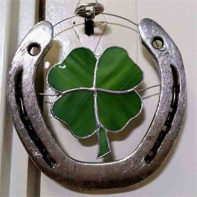 Decorative Horseshoe – Four Leaf Clover Design Ornament 2