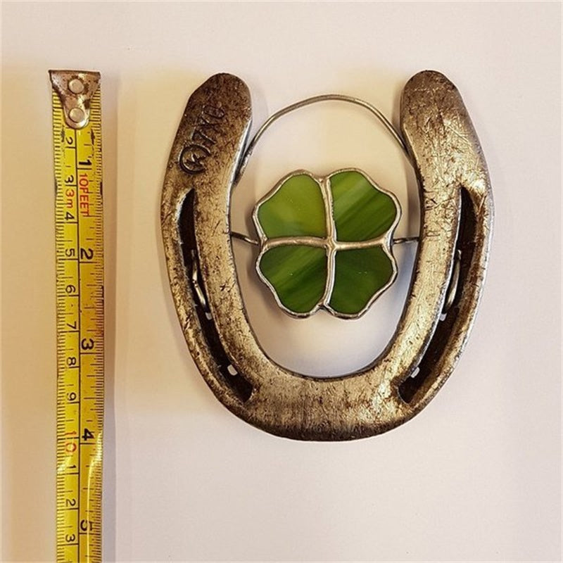 Decorative Horseshoe – Four Leaf Clover Design Ornament 3