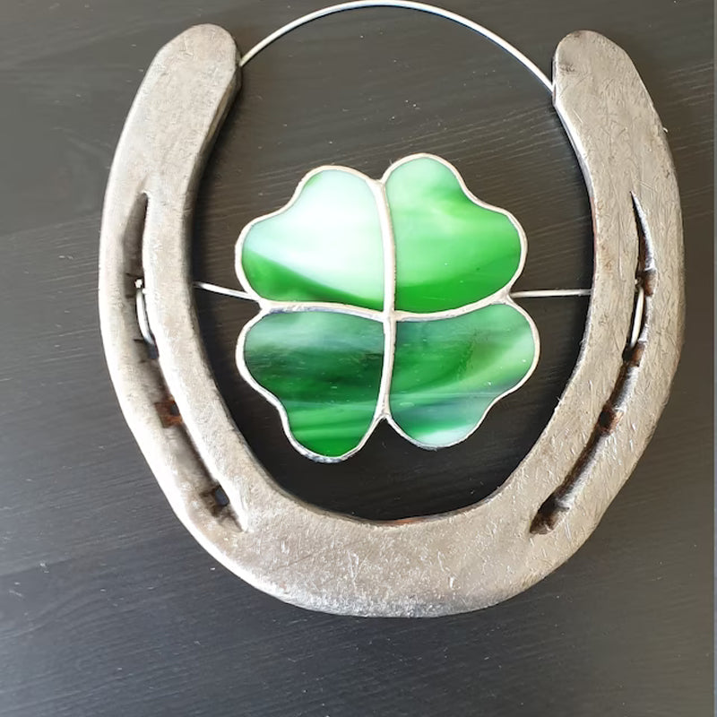 Decorative Horseshoe – Four Leaf Clover Design Ornament 6