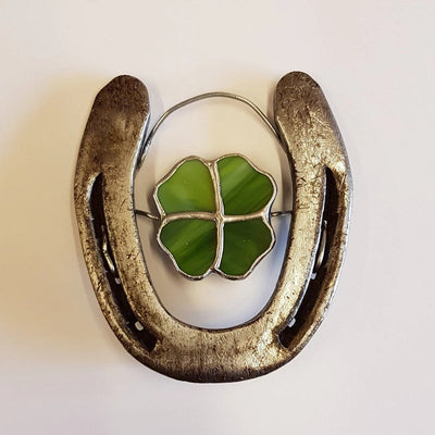 Decorative Horseshoe – Four Leaf Clover Design Ornament 7