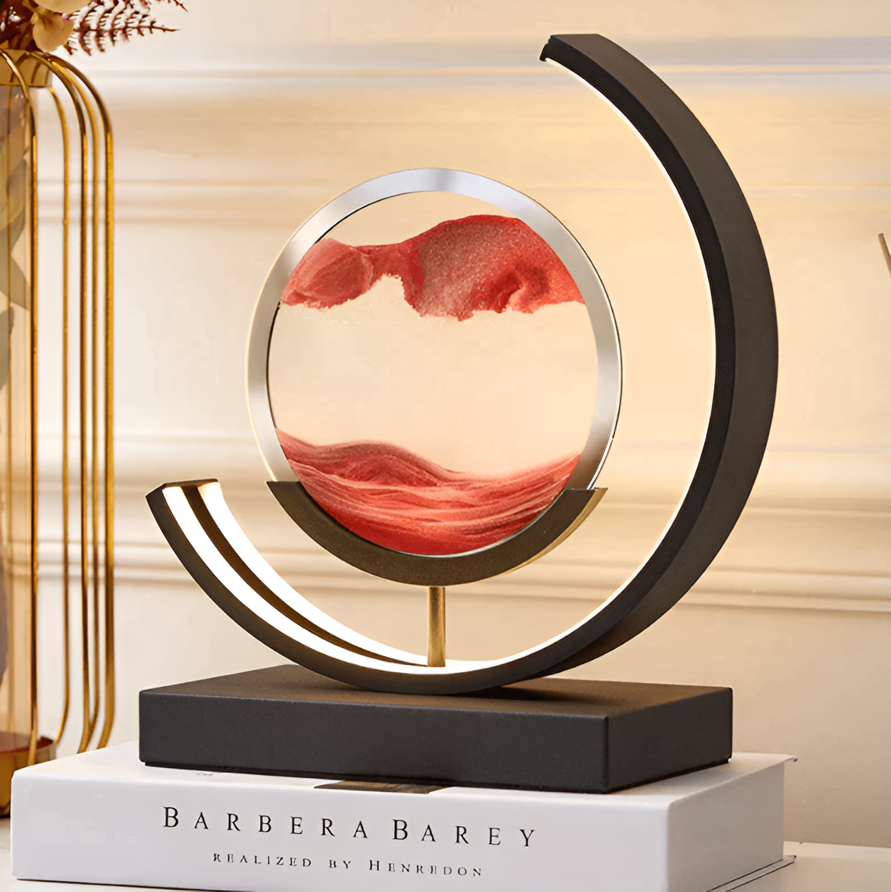 LED Table Lamp – Adjustable Light Modes with Moving Sand Design 2