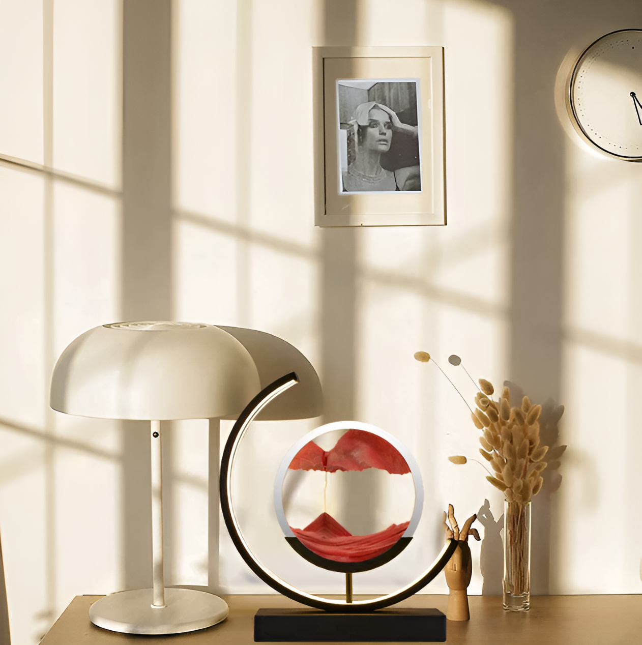 LED Table Lamp – Adjustable Light Modes with Moving Sand Design 3