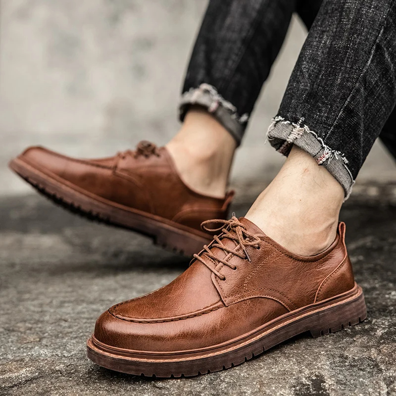 Men's Moc Toe Casual Shoes with Sturdy Sole 5