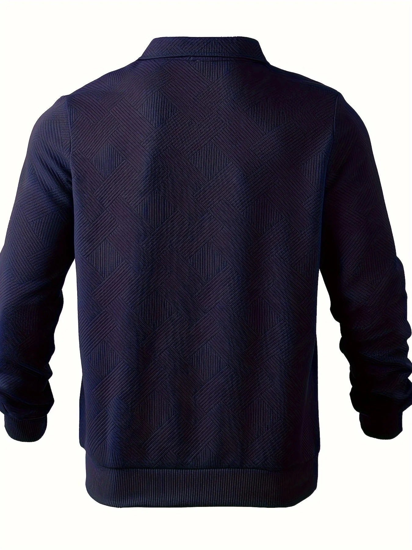 Men’s Quarter-Zip Geometric Knit Sweater