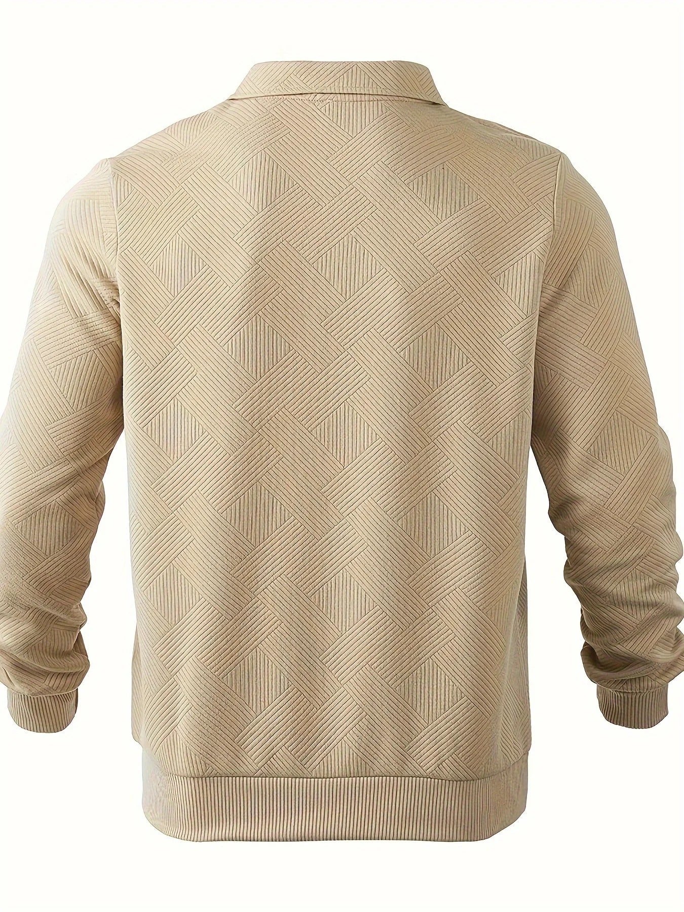 Men’s Quarter-Zip Geometric Knit Sweater