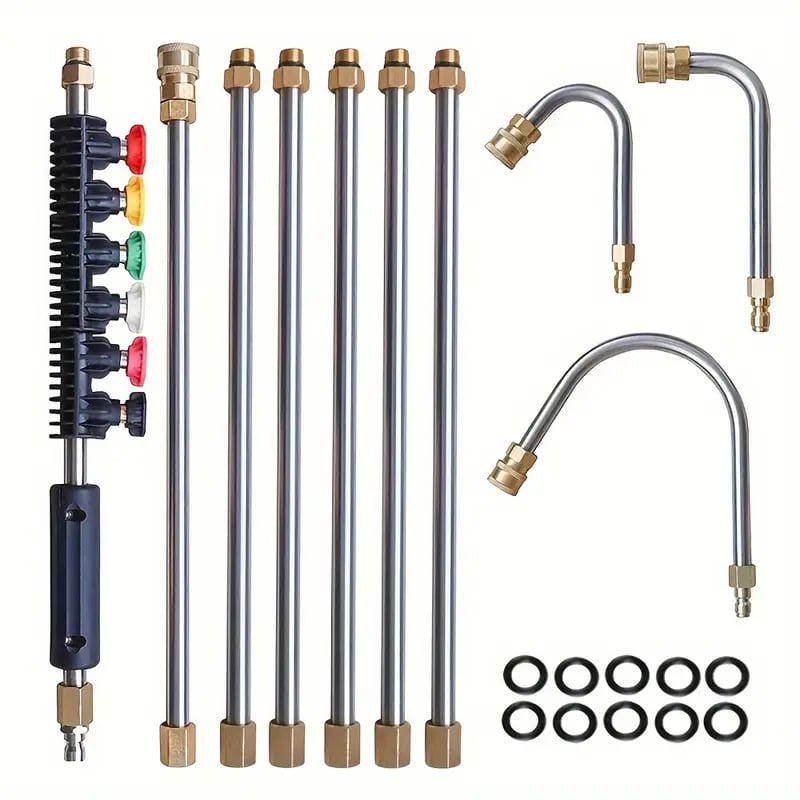 Pressure Washer Accessory Extension Rod with Adjustable Height and Multiple Nozzles 1