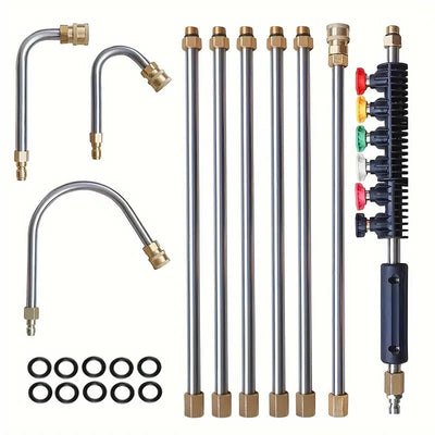 Pressure Washer Accessory Extension Rod with Adjustable Height and Multiple Nozzles 1