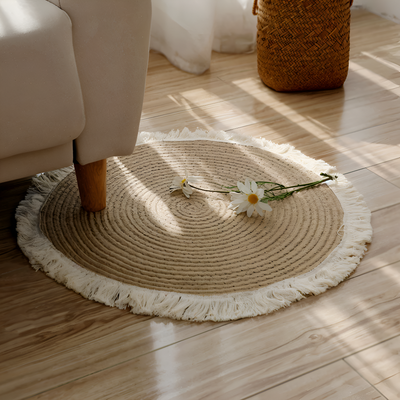 Round Carpet – Hand-Woven Braided Design for Living Spaces 0