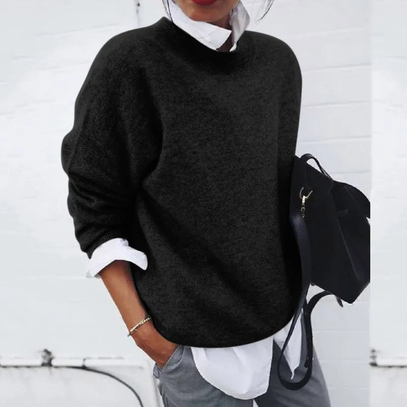 Women’s Crew-Neck Textured Knit Sweater