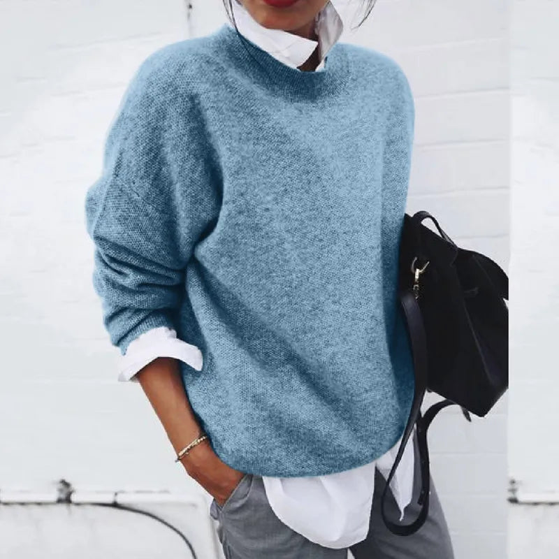 Women’s Crew-Neck Textured Knit Sweater