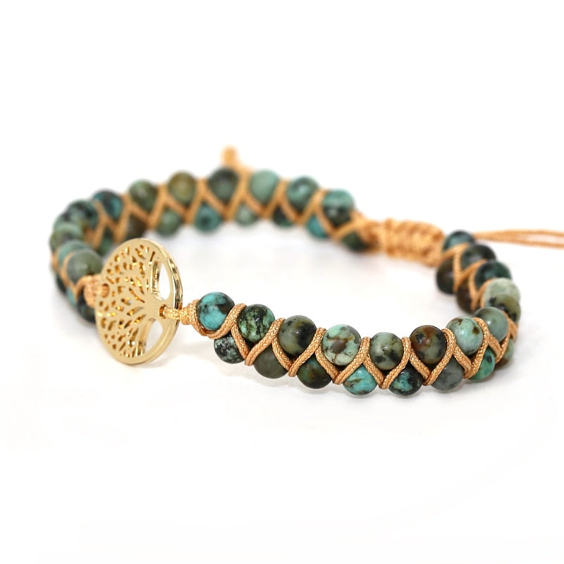 Women’s Handwoven Bracelet with Natural Stone Elements 2