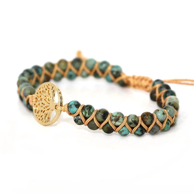 Women’s Handwoven Bracelet with Natural Stone Elements 2
