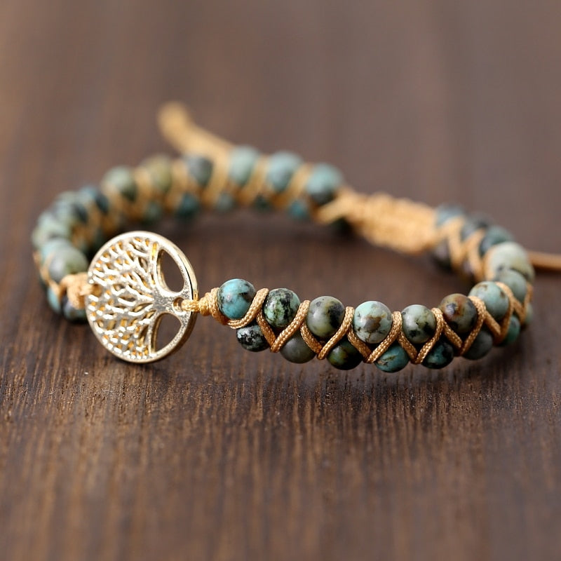 Women’s Handwoven Bracelet with Natural Stone Elements 3