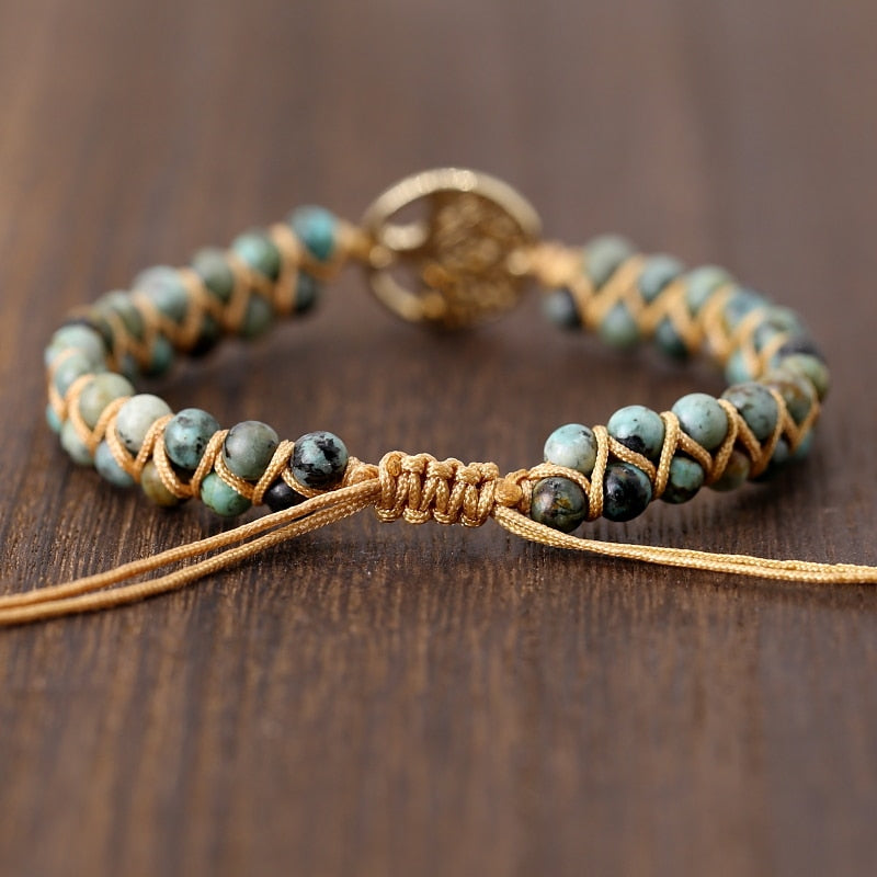 Women’s Handwoven Bracelet with Natural Stone Elements 4