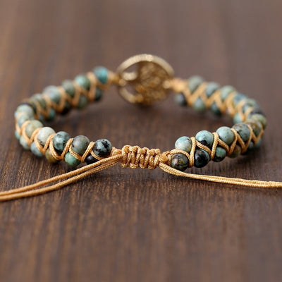 Women’s Handwoven Bracelet with Natural Stone Elements 4
