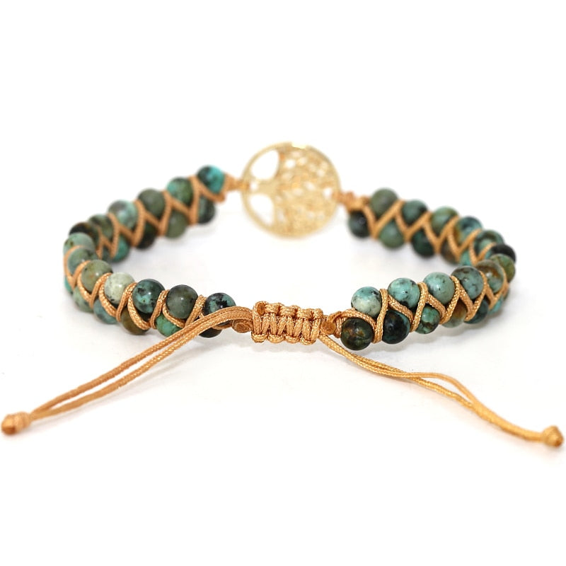 Women’s Handwoven Bracelet with Natural Stone Elements 5
