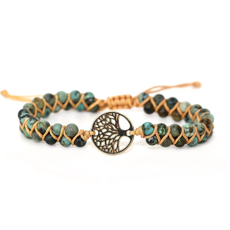 Women’s Handwoven Bracelet with Natural Stone Elements 6