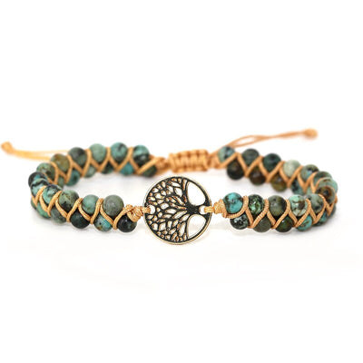 Women’s Handwoven Bracelet with Natural Stone Elements 6
