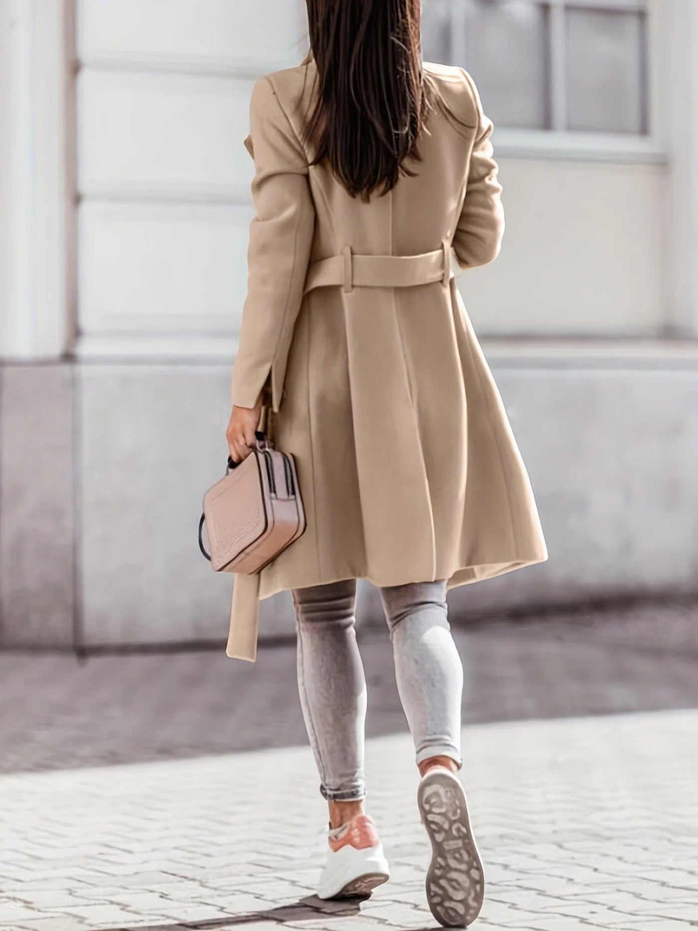 Women’s Midi-Length Double-Breasted Trench Coat
