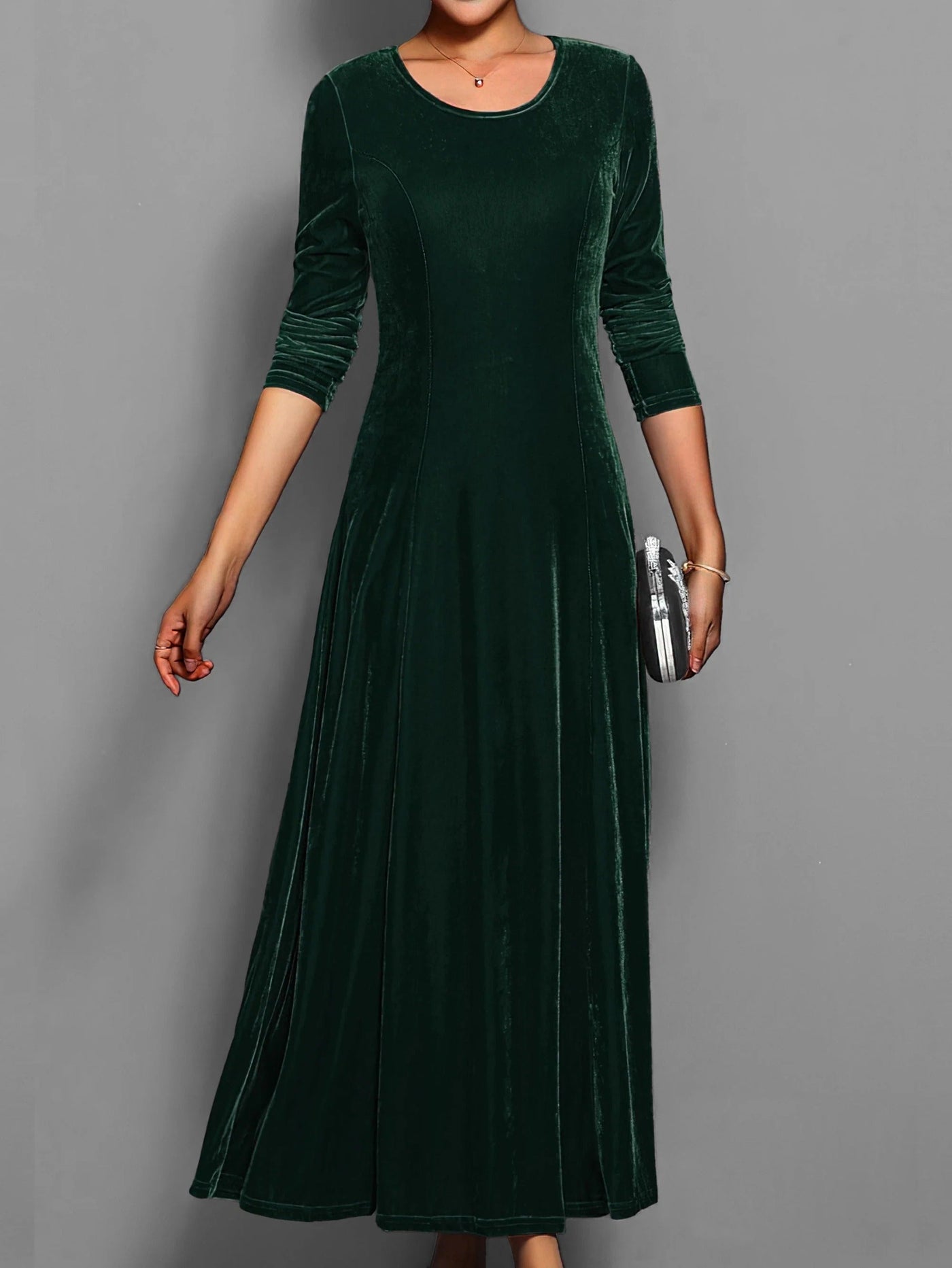 Women’s Midi-Length Long-Sleeve Crew Dress