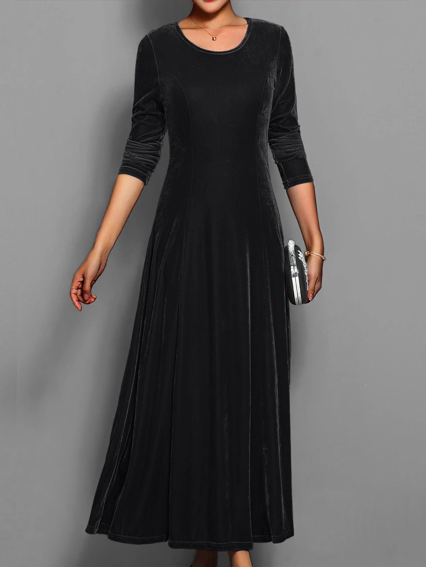 Women’s Midi-Length Long-Sleeve Crew Dress