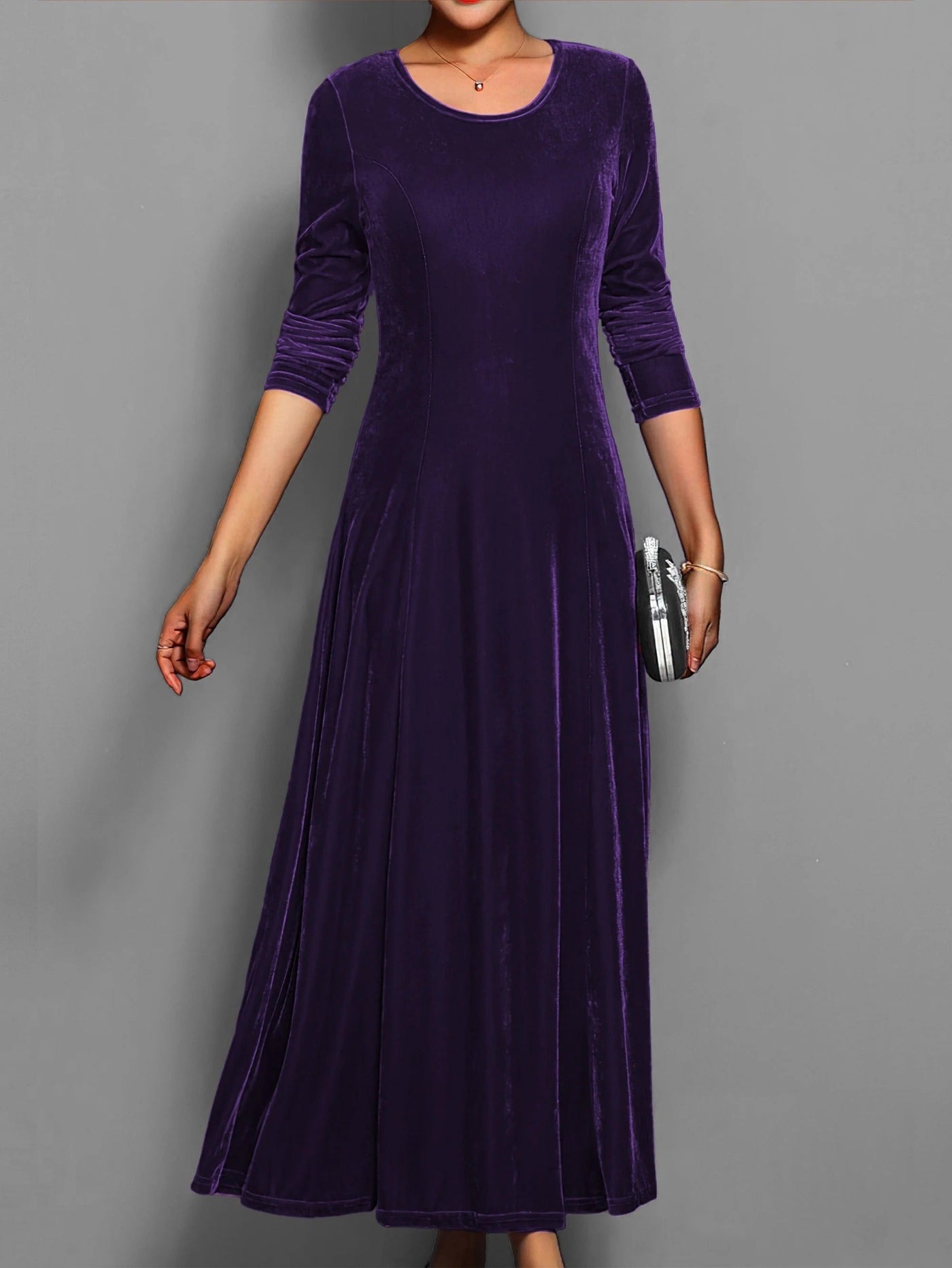 Women’s Midi-Length Long-Sleeve Crew Dress