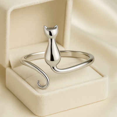 Women’s Ring with Cat-Inspired Design 0