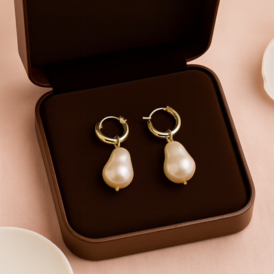 Women’s Round Bead Earrings with Vintage Design 0