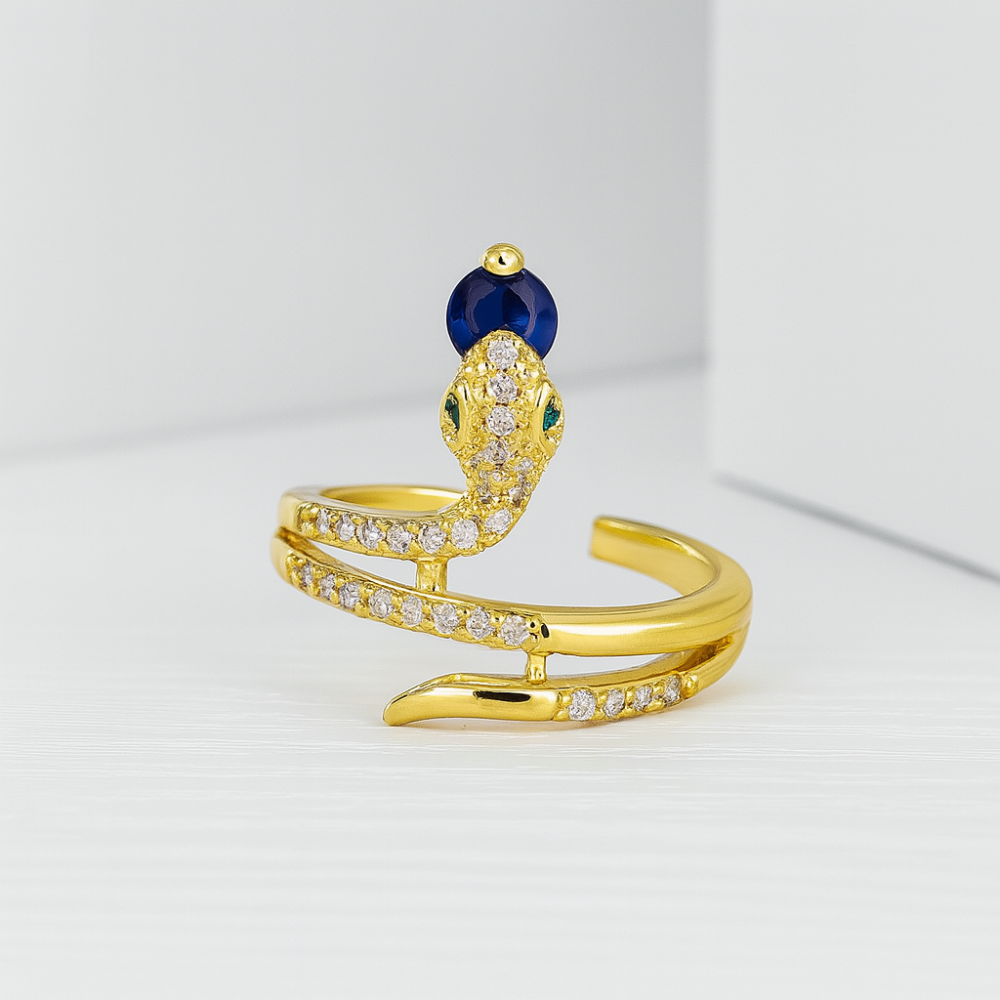 Women’s Snake Ring with Cubic Zirconia Accents 0