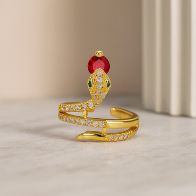 Women’s Snake Ring with Cubic Zirconia Accents 1
