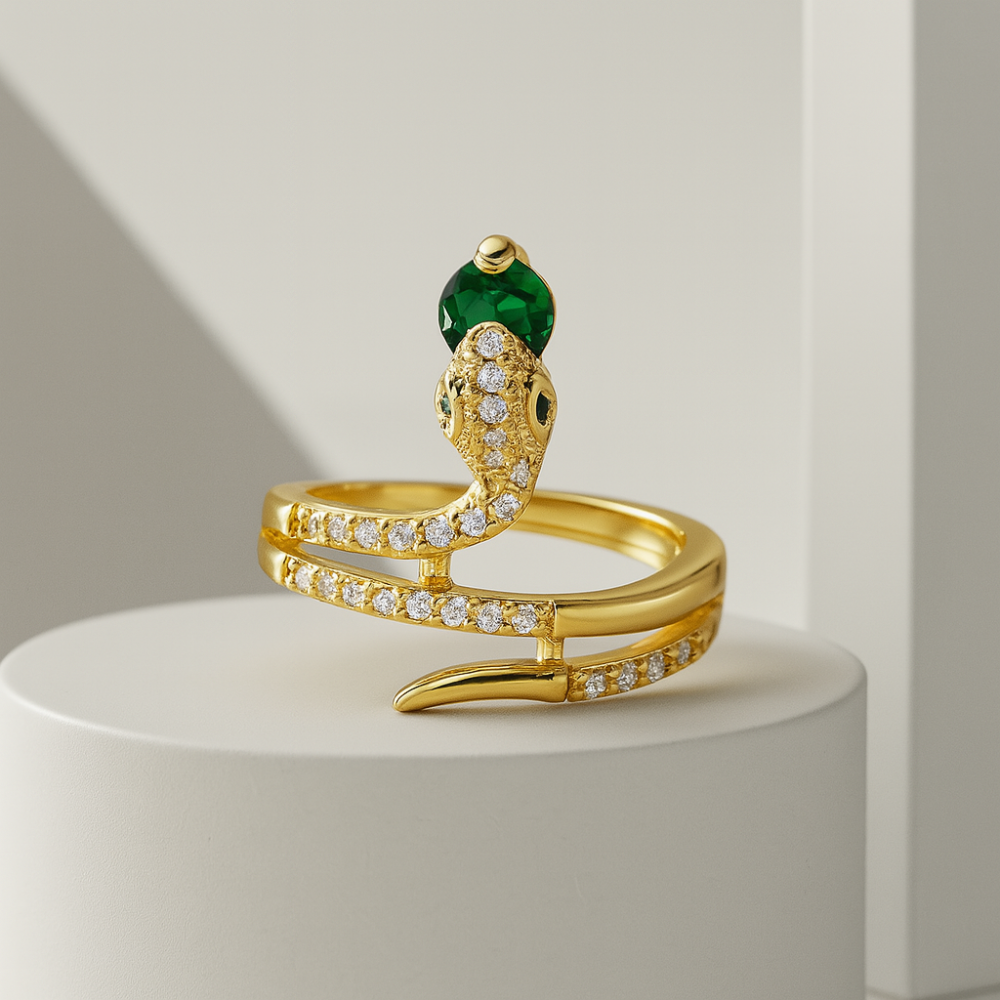Women’s Snake Ring with Cubic Zirconia Accents 2