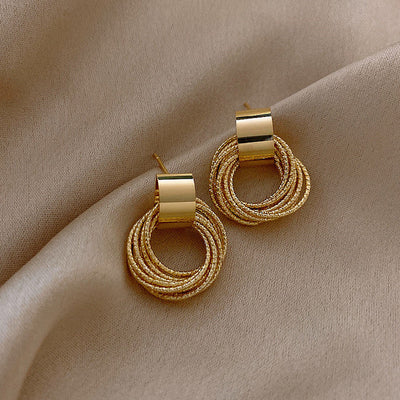 Women’s Stud Earrings with Circular Minimalist Design 0