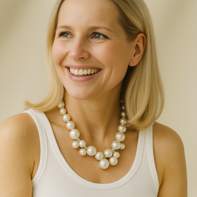 Youth Choker Necklace with Round Pearl Design 4