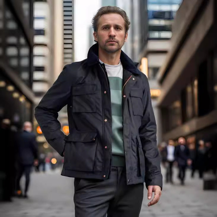 Trendy Zip-Up Jacket for Men – Stylish Solid Color Outerwear