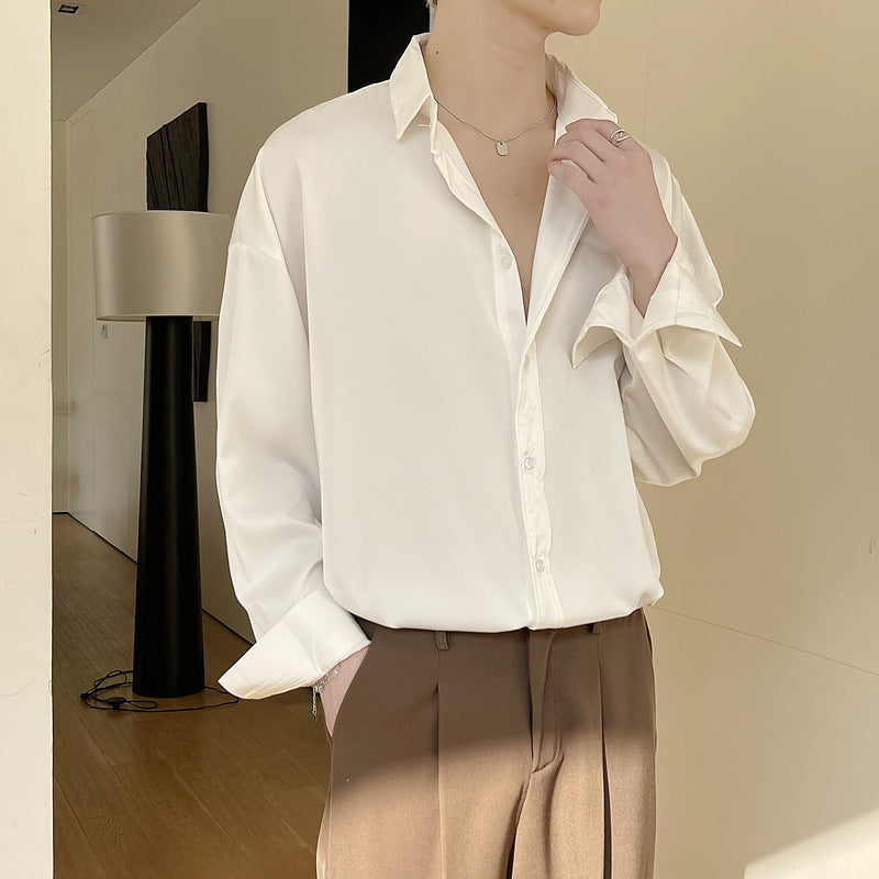 Retro Draped Shirt for Men – Wrinkle-Free Comfort and Vintage Style