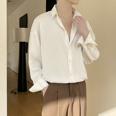Retro Draped Shirt for Men – Wrinkle-Free Comfort and Vintage Style