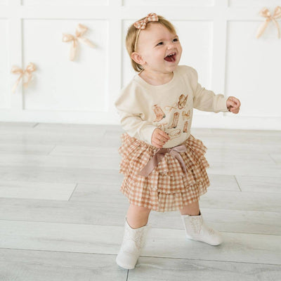 Koko New Printed Tulle Tiered Tutu Trendy Skirt and Dress